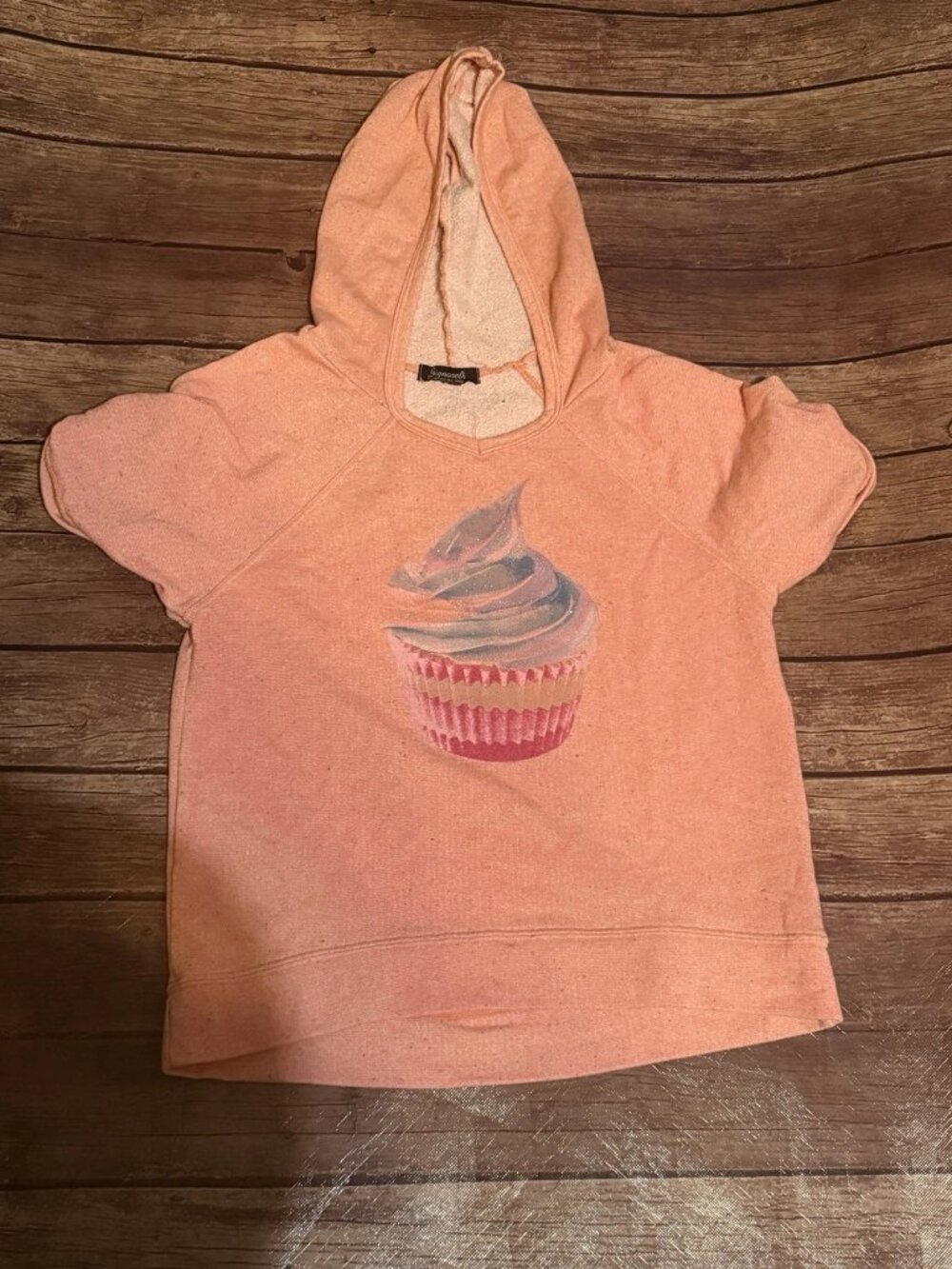 Girl’s Signorelli Sparkle Cupcake Shirt Sleeve Hoodie Sweatshirt Large 12